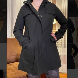 Hooded part-wool coat